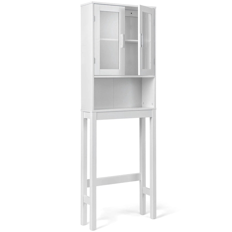 Meuble de rangement pour toilettes Costway en bois, organiseur économiseur d'espace