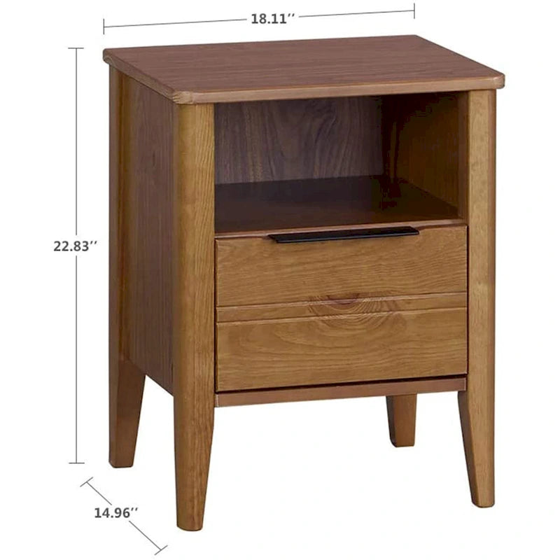 MUSEHOMEINC Table de chevet classique en bois à 1 tiroir, marron miel - 19.40