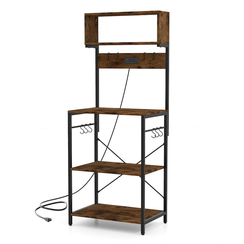 Costway Étagère de Cuisine 5 Niveaux avec Prises de Courant pour Bar à Café - Voir Détails