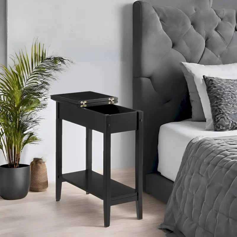 Table d'appoint fine et élégante, table de chevet étroite et petite table de chevet