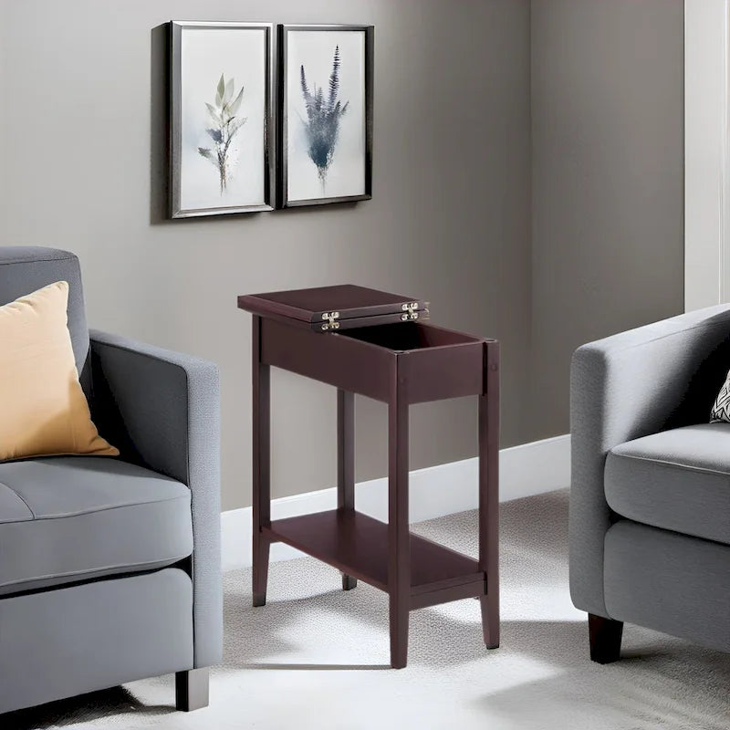 Table d'appoint fine et élégante, table de chevet étroite et petite table de chevet