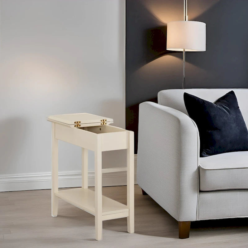 Table d'appoint fine et élégante, table de chevet étroite et petite table de chevet