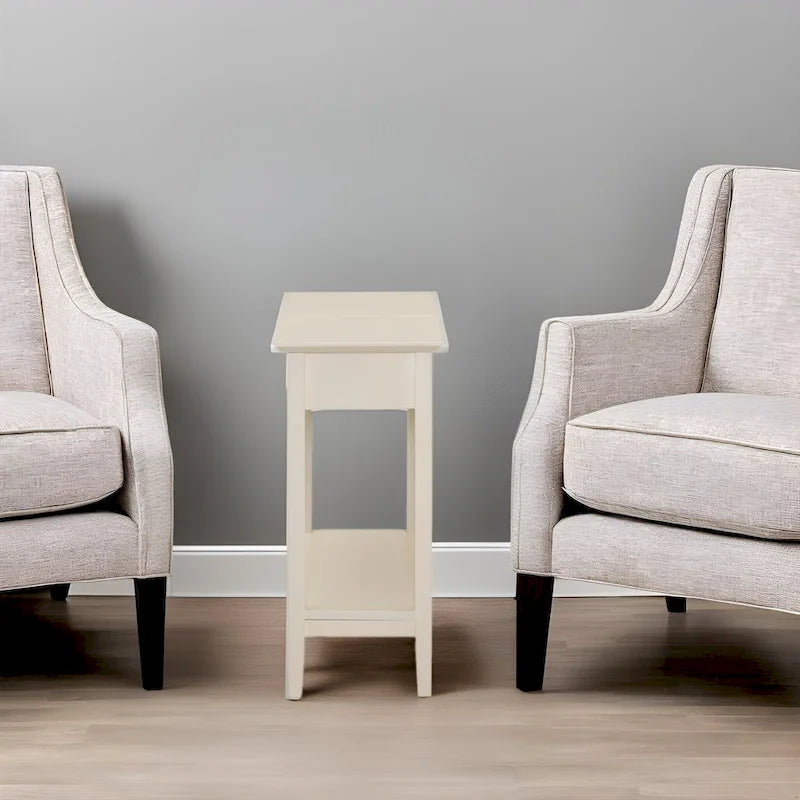 Table d'appoint fine et élégante, table de chevet étroite et petite table de chevet