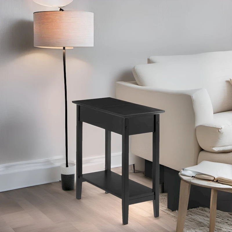 Table d'appoint fine et élégante, table de chevet étroite et petite table de chevet