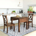 Ensemble table de salle à manger et chaises pour petit appartement avec table de salle à manger à abattants et 2 chaises à dossier en X pour cuisine