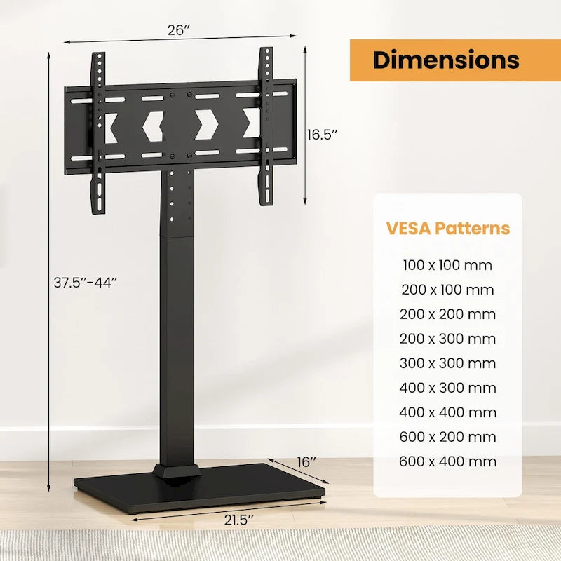 Meuble TV sur pied Gymax, support universel pour téléviseurs de 32 à 70 pouces jusqu'à 110