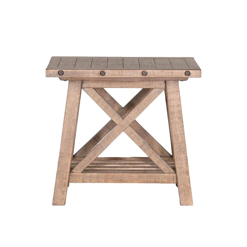Table d'appoint Anva Accent, acajou brun clair, rectangulaire 28 pouces