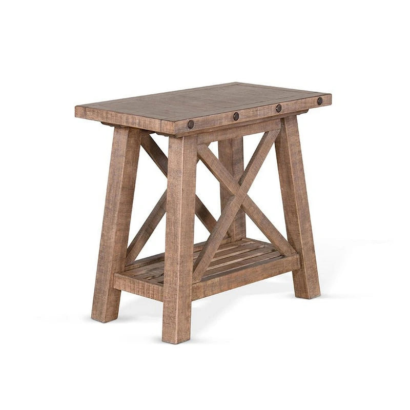 Table d'appoint Anva Accent, acajou brun clair, rectangulaire 28 pouces