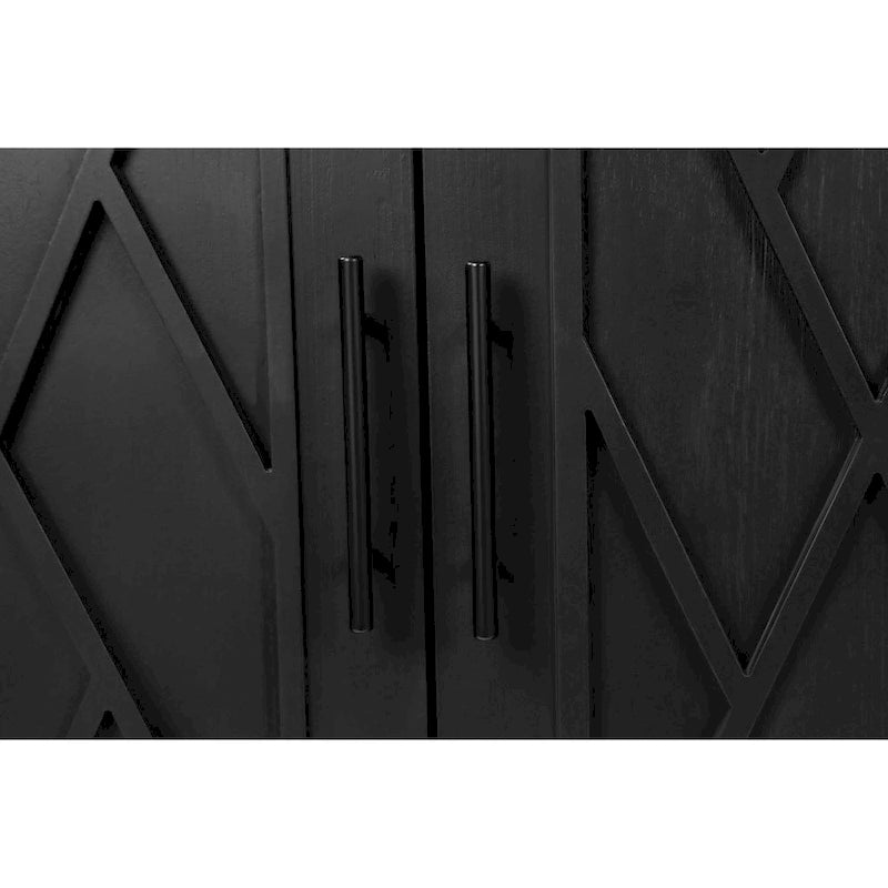 Meuble d'appoint style ferme moderne de 60 po avec 4 portes et tablette réglable