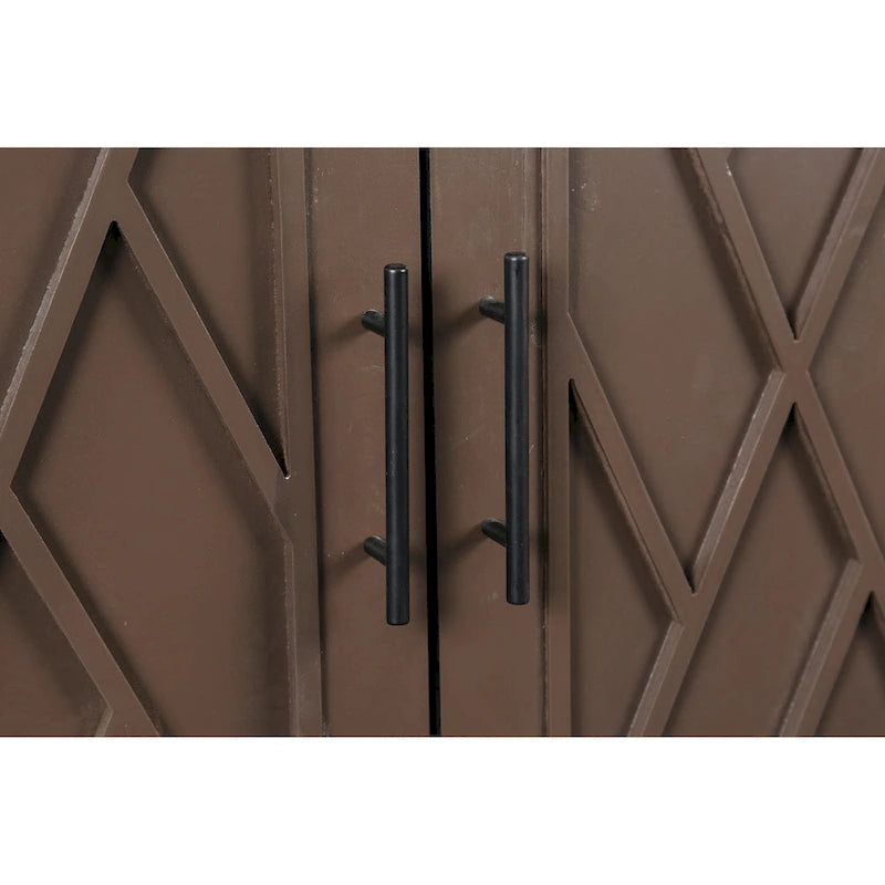 Meuble d'appoint style ferme moderne de 60 po avec 4 portes et tablette réglable