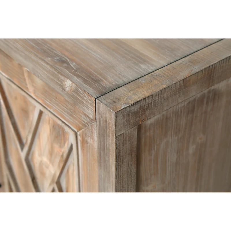 Meuble d'appoint style ferme moderne de 60 po avec 4 portes et tablette réglable
