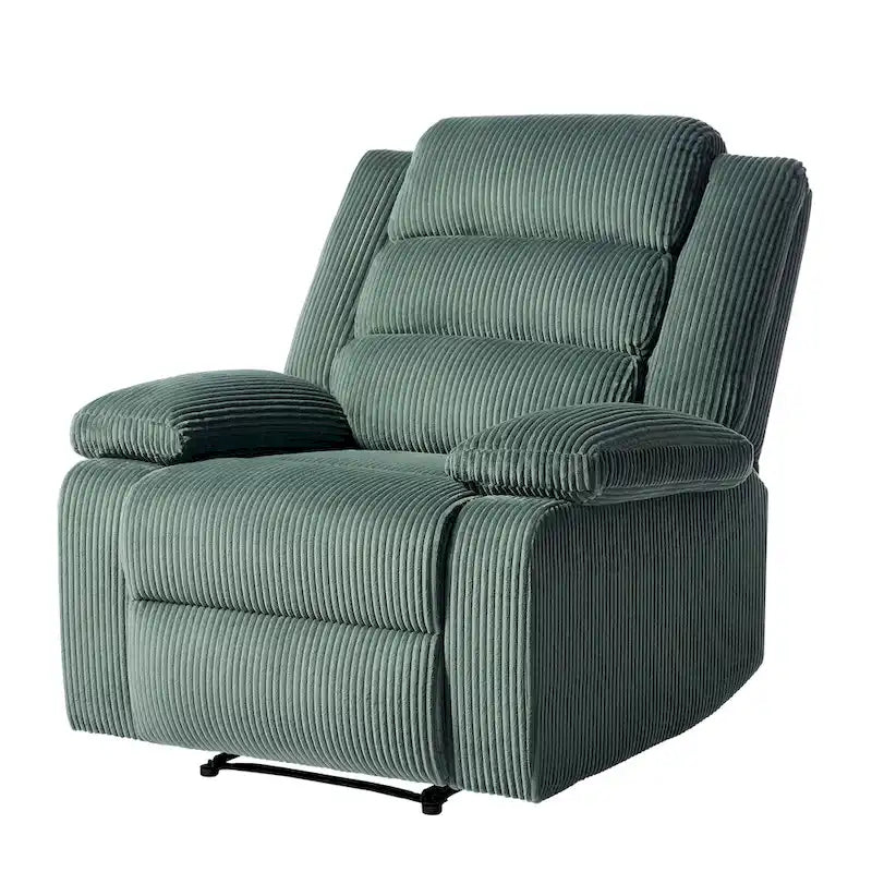 Fauteuil inclinable manuel moderne en velours côtelé, chaises longues inclinables réglables avec accoudoirs larges