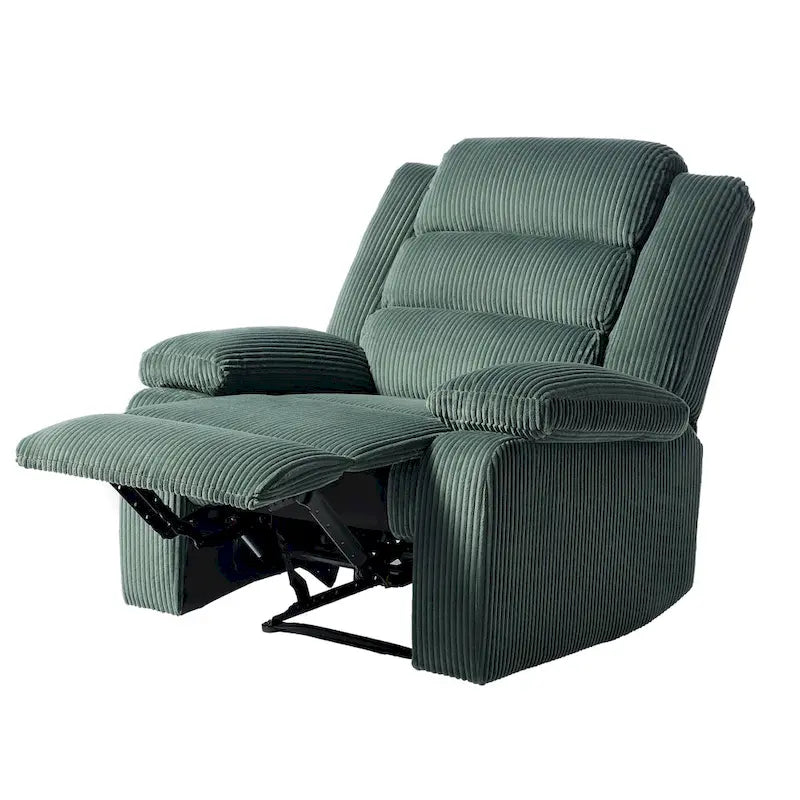 Fauteuil inclinable manuel moderne en velours côtelé, chaises longues inclinables réglables avec accoudoirs larges