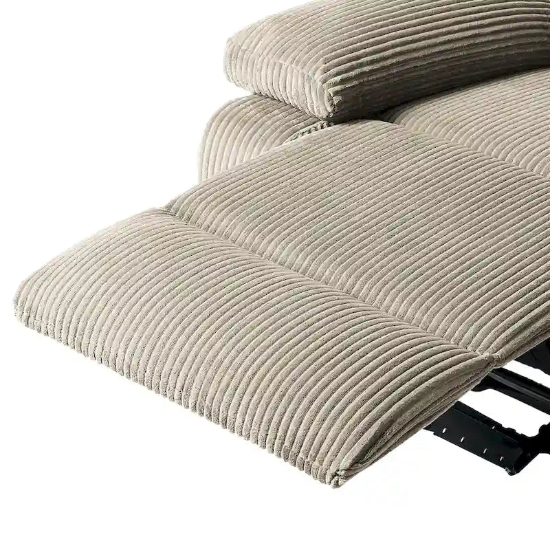 Fauteuil inclinable manuel moderne en velours côtelé, chaises longues inclinables réglables avec accoudoirs larges