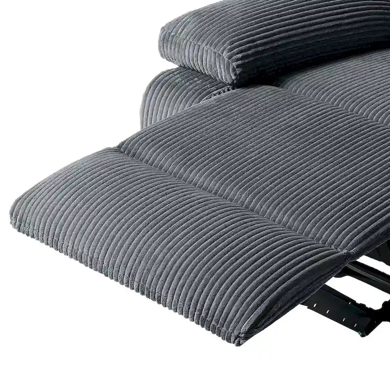 Fauteuil inclinable manuel moderne en velours côtelé, chaises longues inclinables réglables avec accoudoirs larges