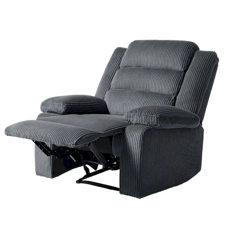 Fauteuil inclinable manuel moderne en velours côtelé, chaises longues inclinables réglables avec accoudoirs larges