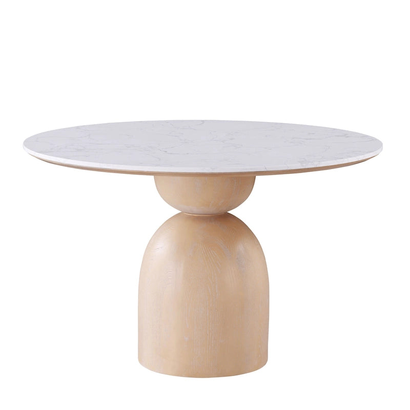 Table à manger ronde Darcy de Furniture of America en bois naturel, style moderne