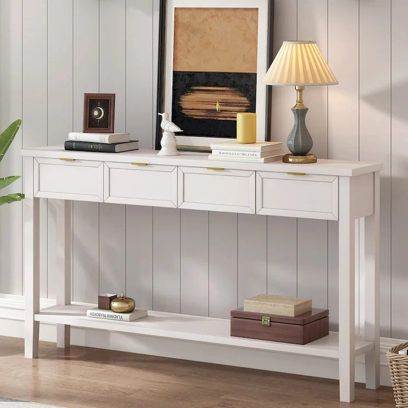 Console d'entrée de haute qualité avec 4 tiroirs spacieux et 1 étagère inférieure
