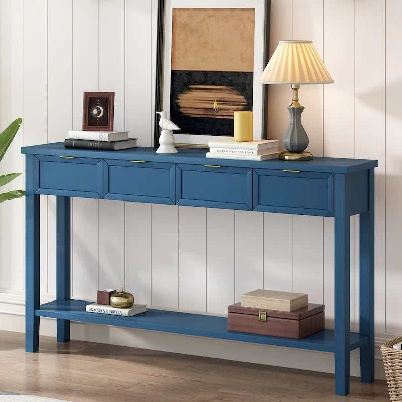 Console d'entrée de haute qualité avec 4 tiroirs spacieux et 1 étagère inférieure