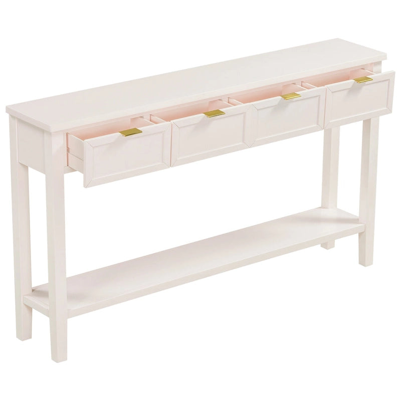 Console d'entrée de haute qualité avec 4 tiroirs spacieux et 1 étagère inférieure
