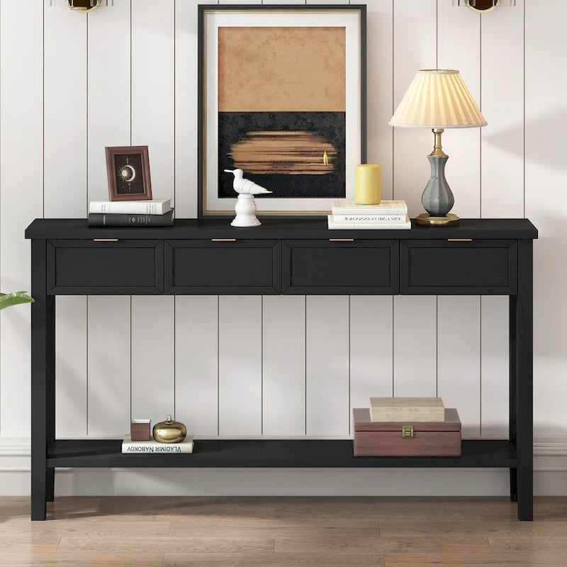 Console d'entrée de haute qualité avec 4 tiroirs spacieux et 1 étagère inférieure