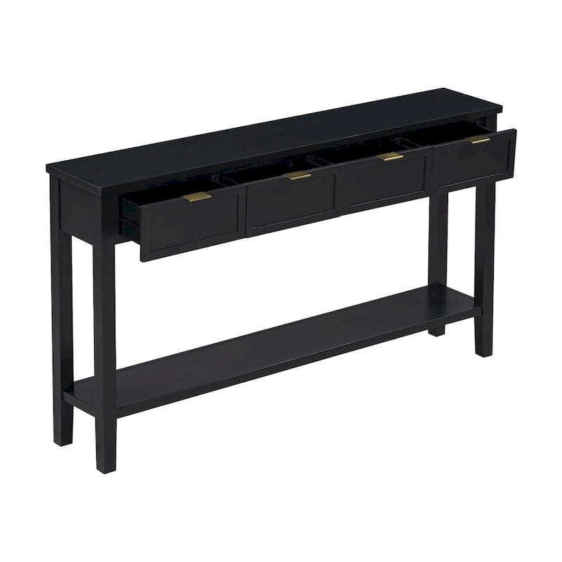 Console d'entrée de haute qualité avec 4 tiroirs spacieux et 1 étagère inférieure