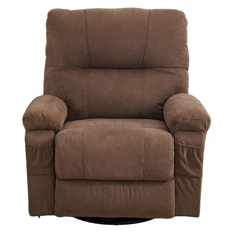 Fauteuil inclinable, pivotant à 360° et à bascule en lin avec poches latérales