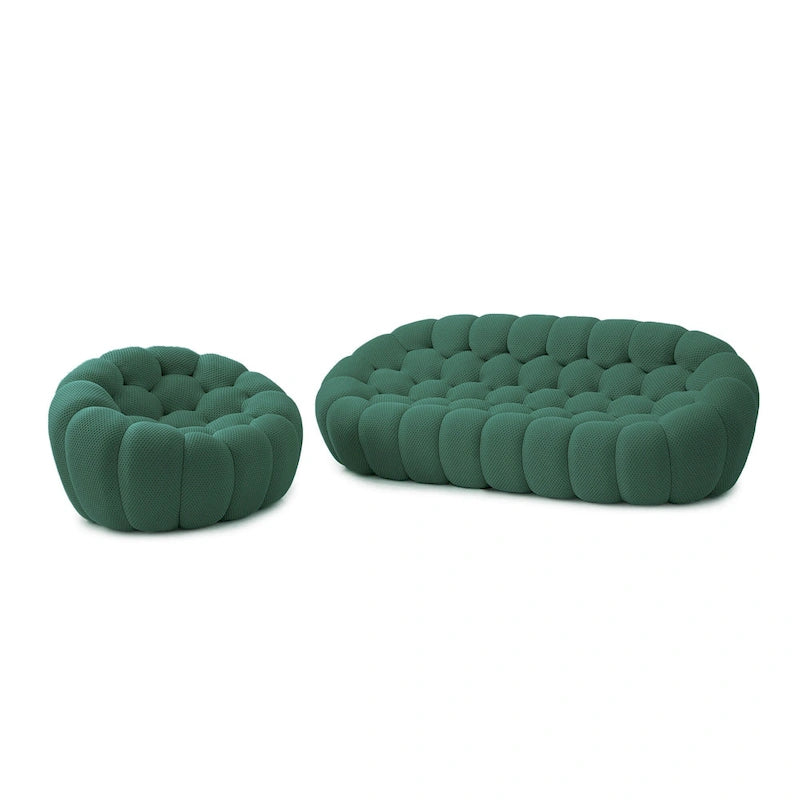 Canapé Bulle capitonné en tissu nid d'abeille 3D, 2 pièces, canapé 3 places et canapé simple pour salon