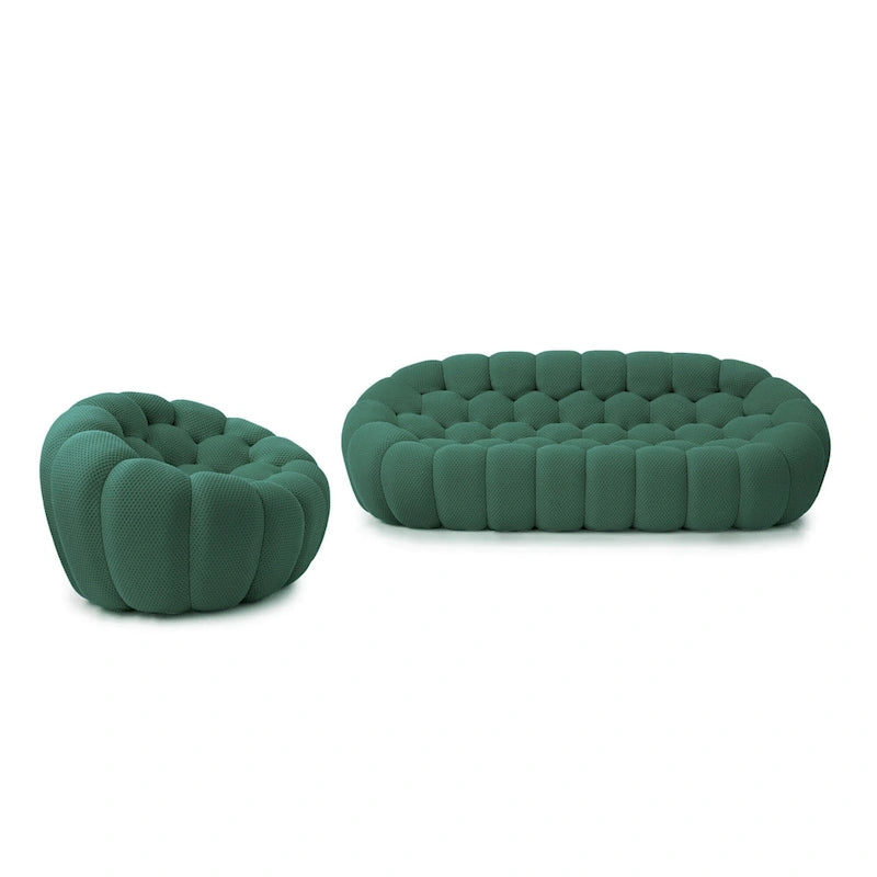 Canapé Bulle capitonné en tissu nid d'abeille 3D, 2 pièces, canapé 3 places et canapé simple pour salon