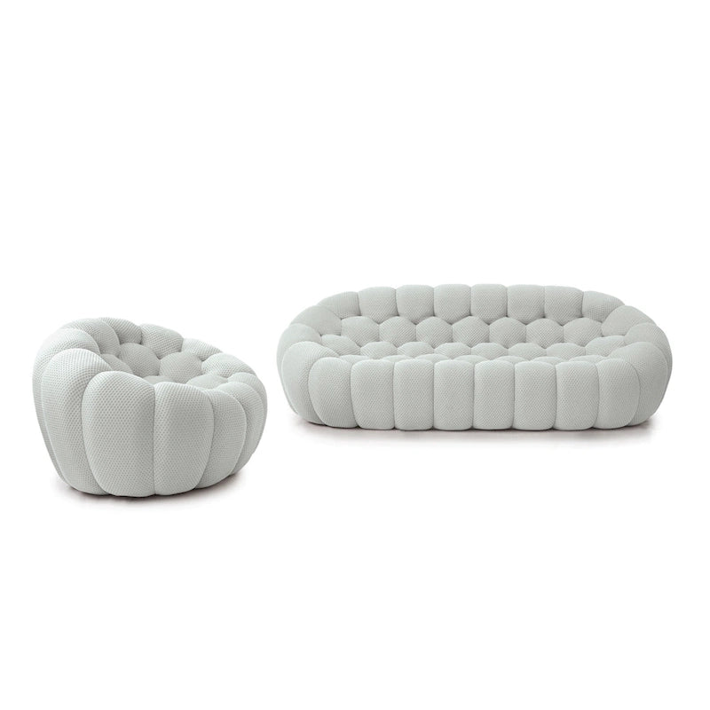 Canapé Bulle capitonné en tissu nid d'abeille 3D, 2 pièces, canapé 3 places et canapé simple pour salon