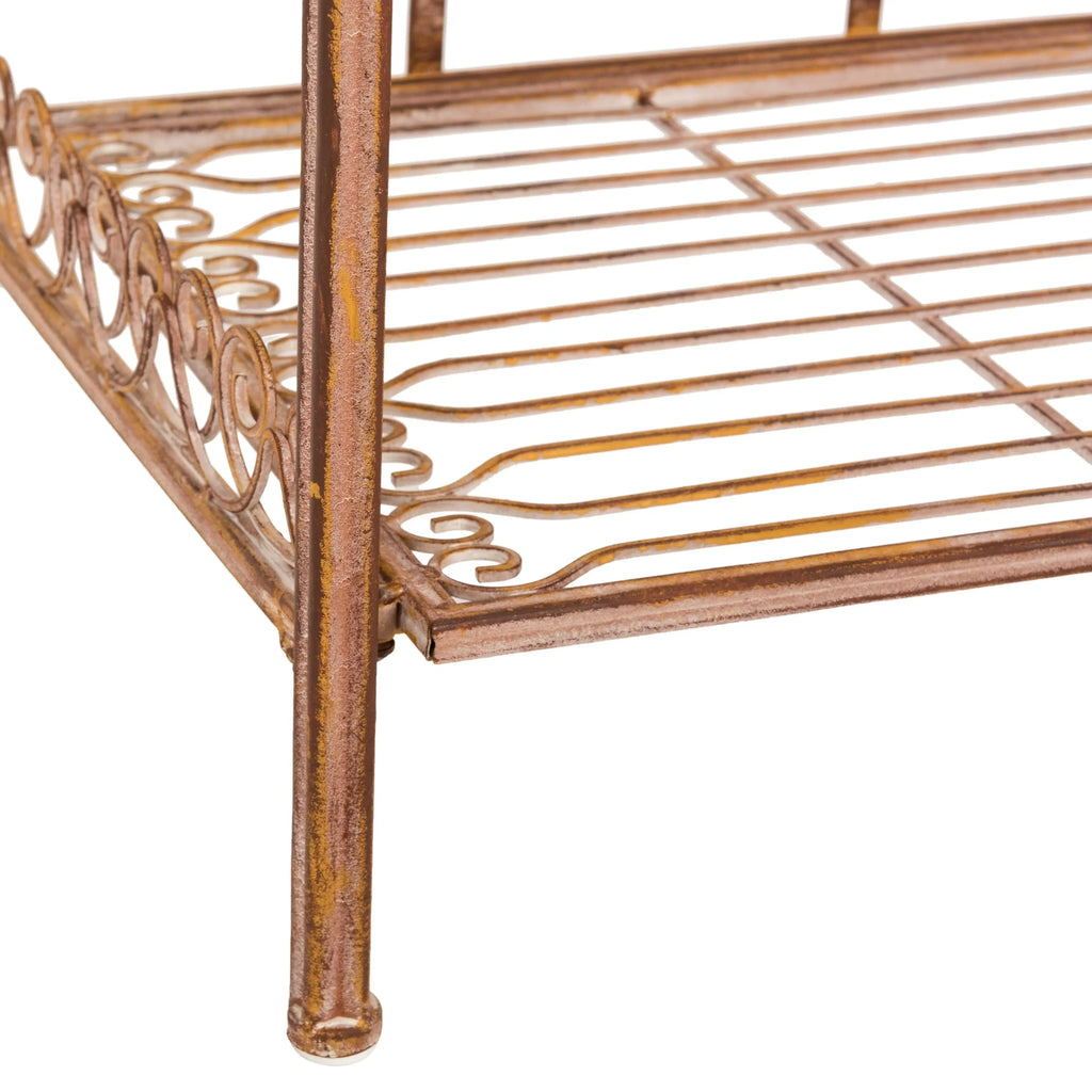 SAFAVIEH Bryn Étagère de boulanger d'extérieur victorienne en fer forgé à 4 niveaux - 63,5 cm l x 38,1 cm P x 160 cm H - 25L x 15P x 63H