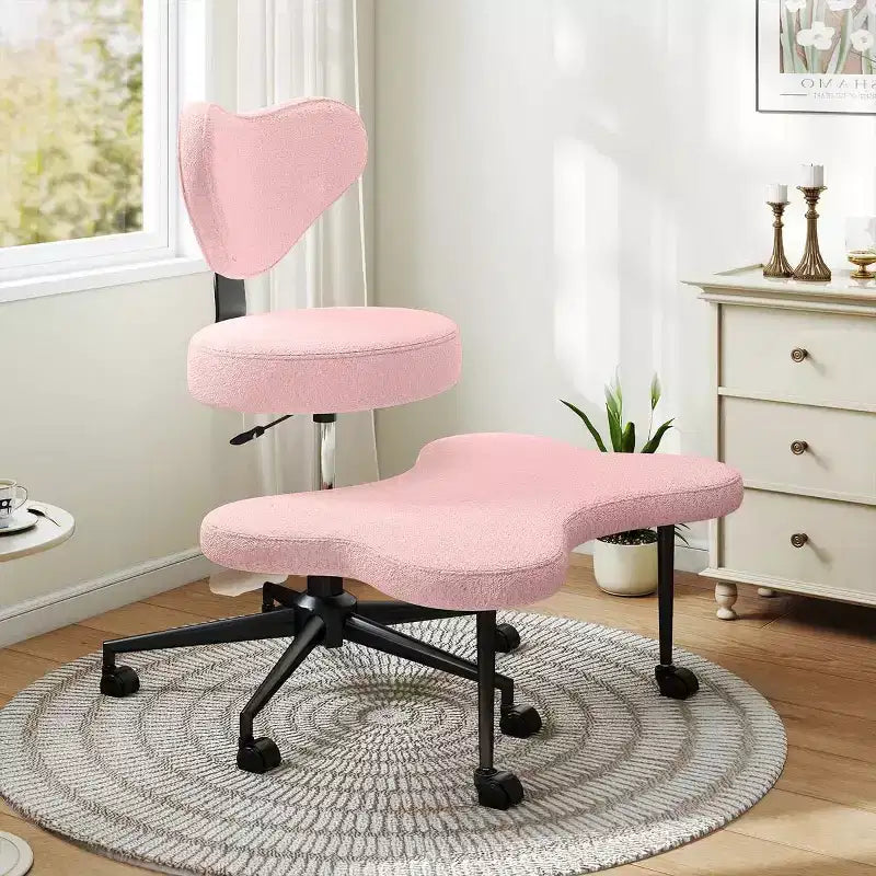 Chaise de bureau ergonomique Pinmoco Criss Cross, Chaise de méditation réglable en hauteur, Pivotante à 360°, Support lombaire, Chaise de travail et de bureau, Chaise TDAH