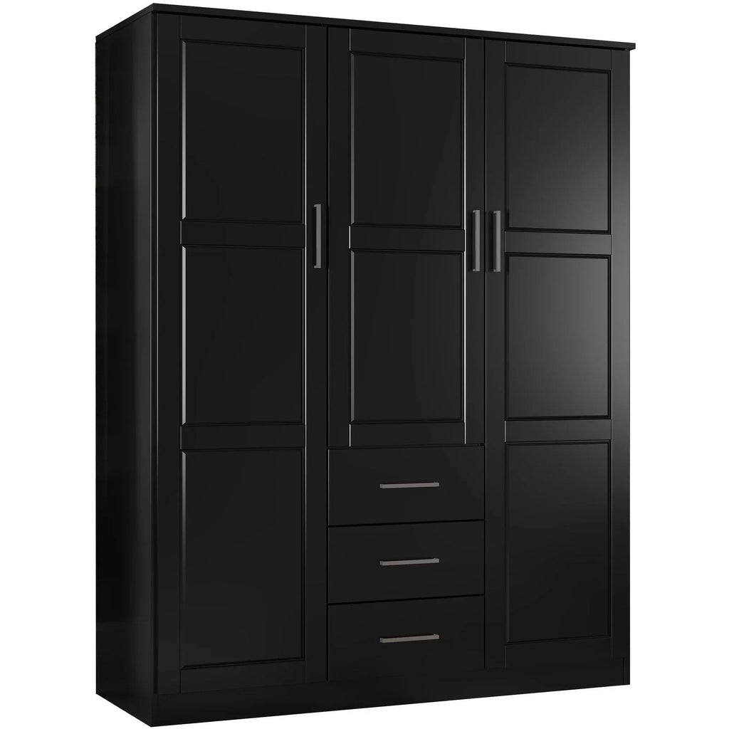 Palace Imports Armoire Cosmo 3 portes 100 % bois massif avec portes en bois massif ou portes miroir