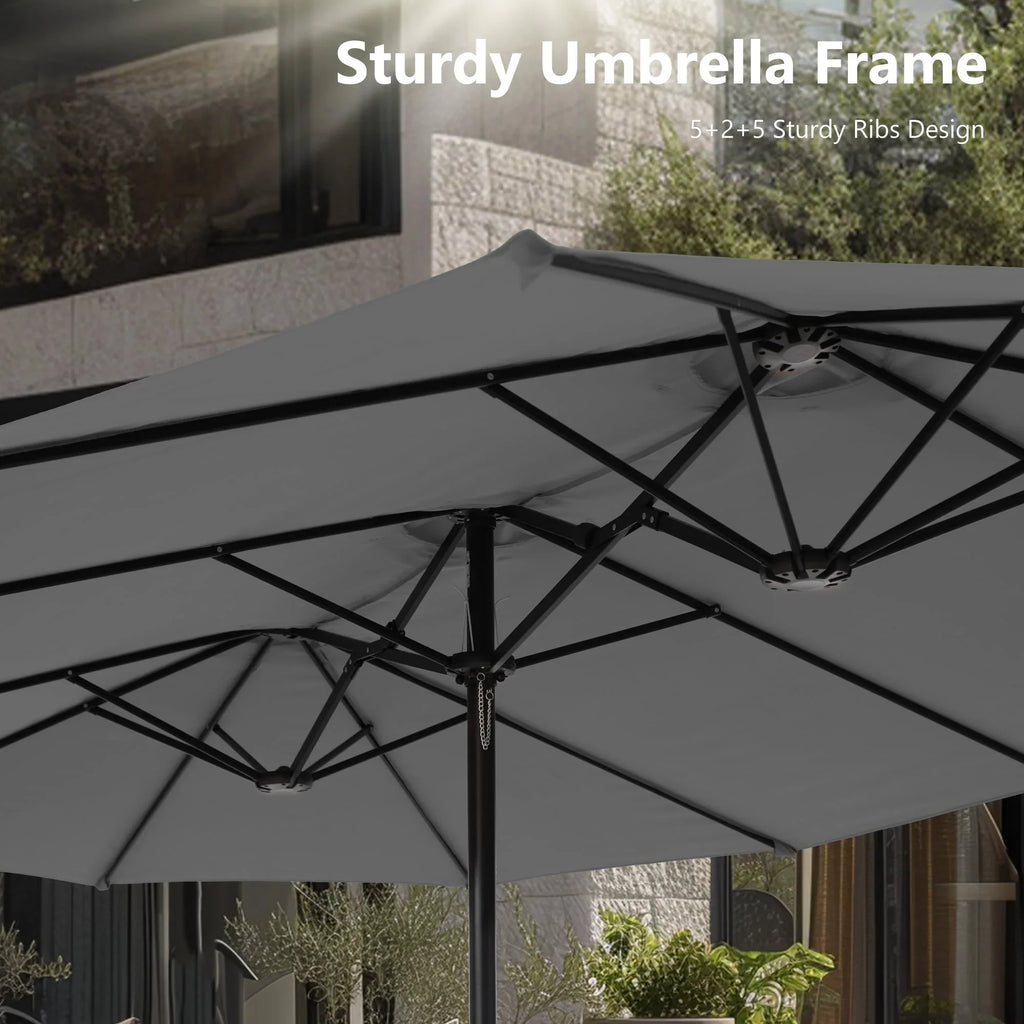 MAISON ARTS Grand Parasol Double Face de 4,5 m avec Base Incluse pour Patio