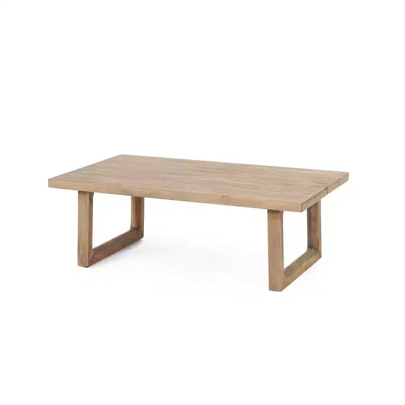 Ensemble de meubles de patio en bois d'acacia, ensemble de conversation extérieur avec table basse et coussins moelleux pour jardin, véranda et balcon, Beige - Merax