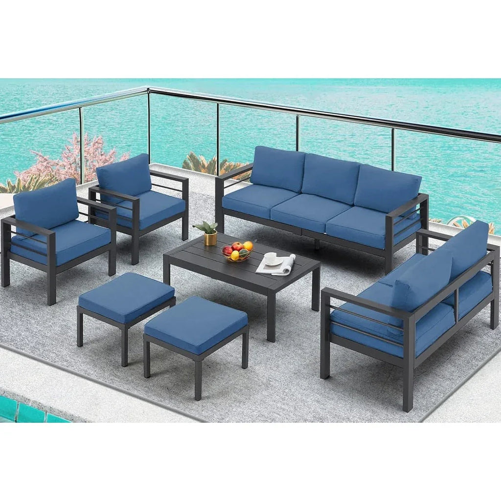 AECOJOY Ensemble de 7 Meubles de Jardin en Aluminium pour Extérieur