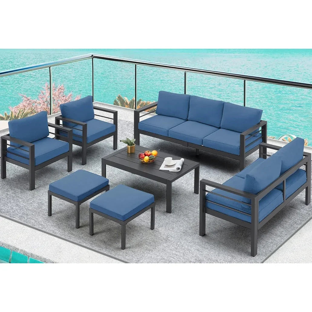 AECOJOY Ensemble de 7 Meubles de Jardin en Aluminium pour Extérieur