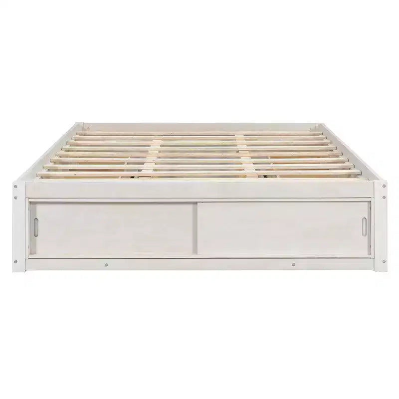 Cadre de lit plateforme Whisen Queen avec 4 tiroirs de rangement et rangement dans le pied de lit