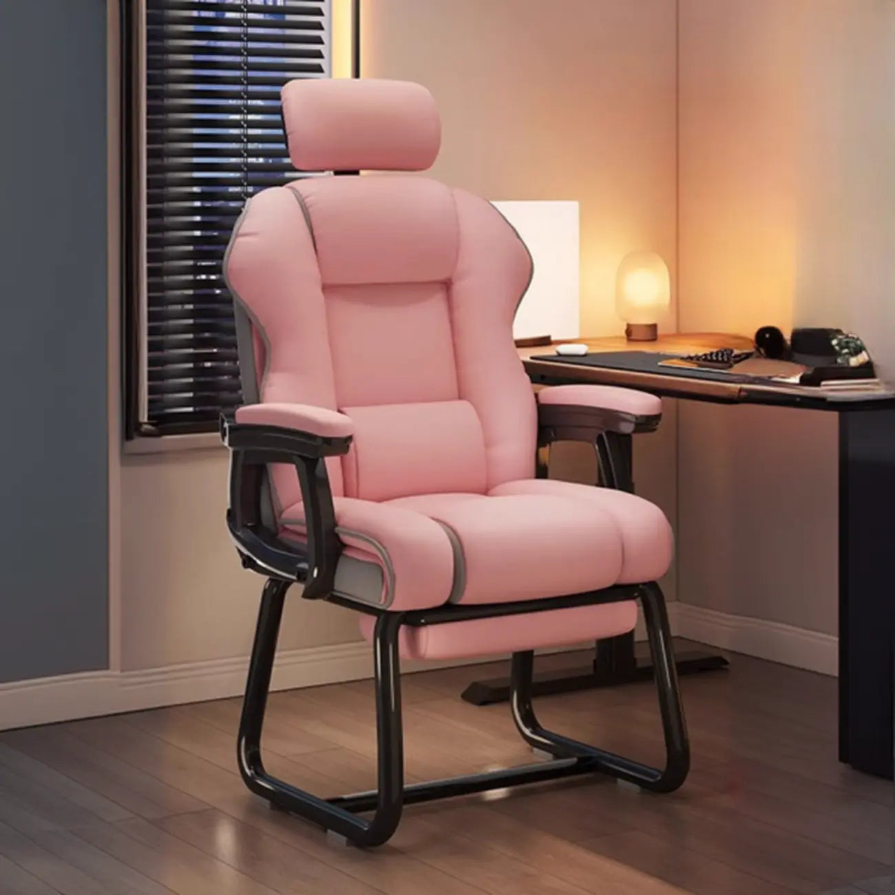 Fauteuil de direction ergonomique en cuir jaune à dossier haut