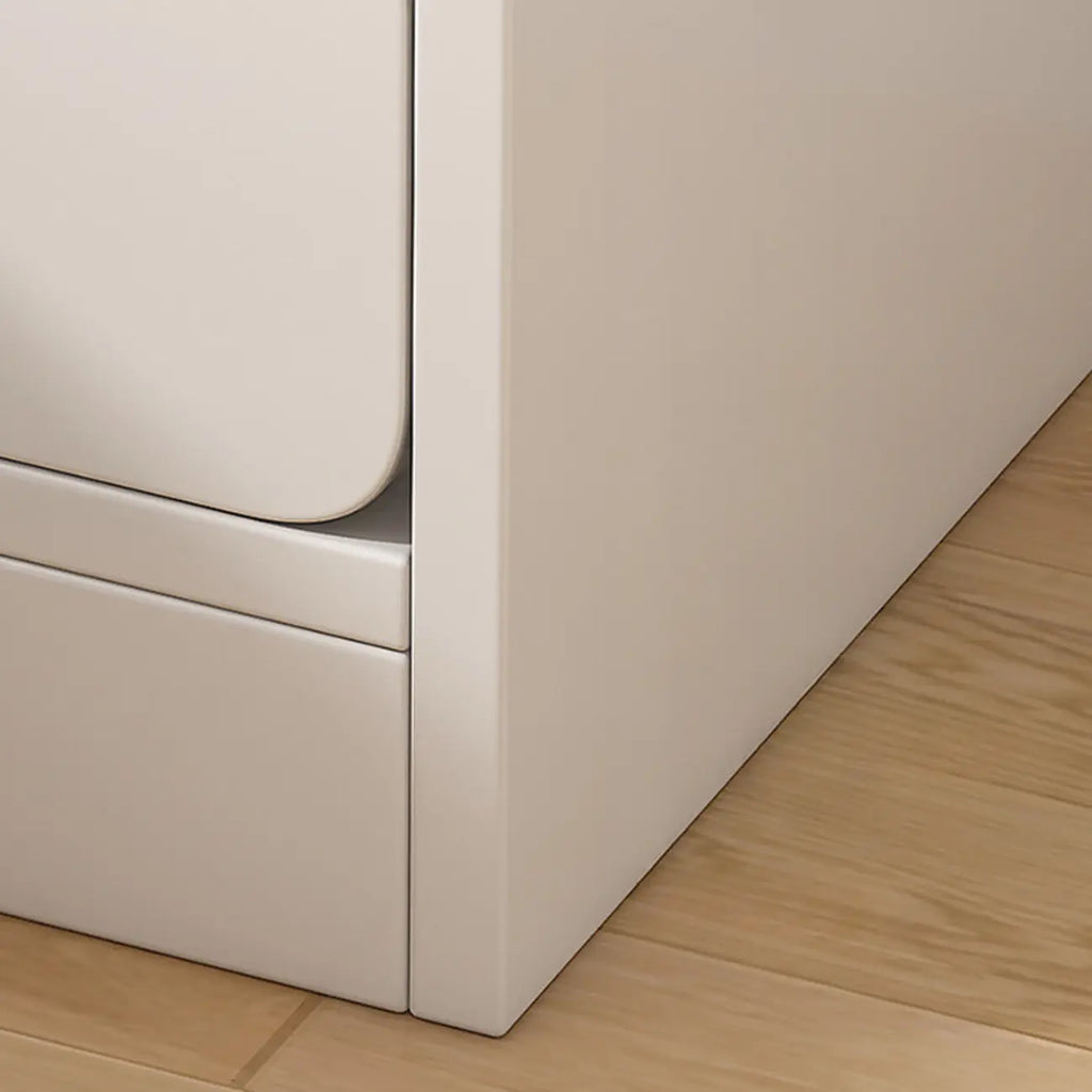 Table de chevet simple en bois naturel blanc à 2 tiroirs