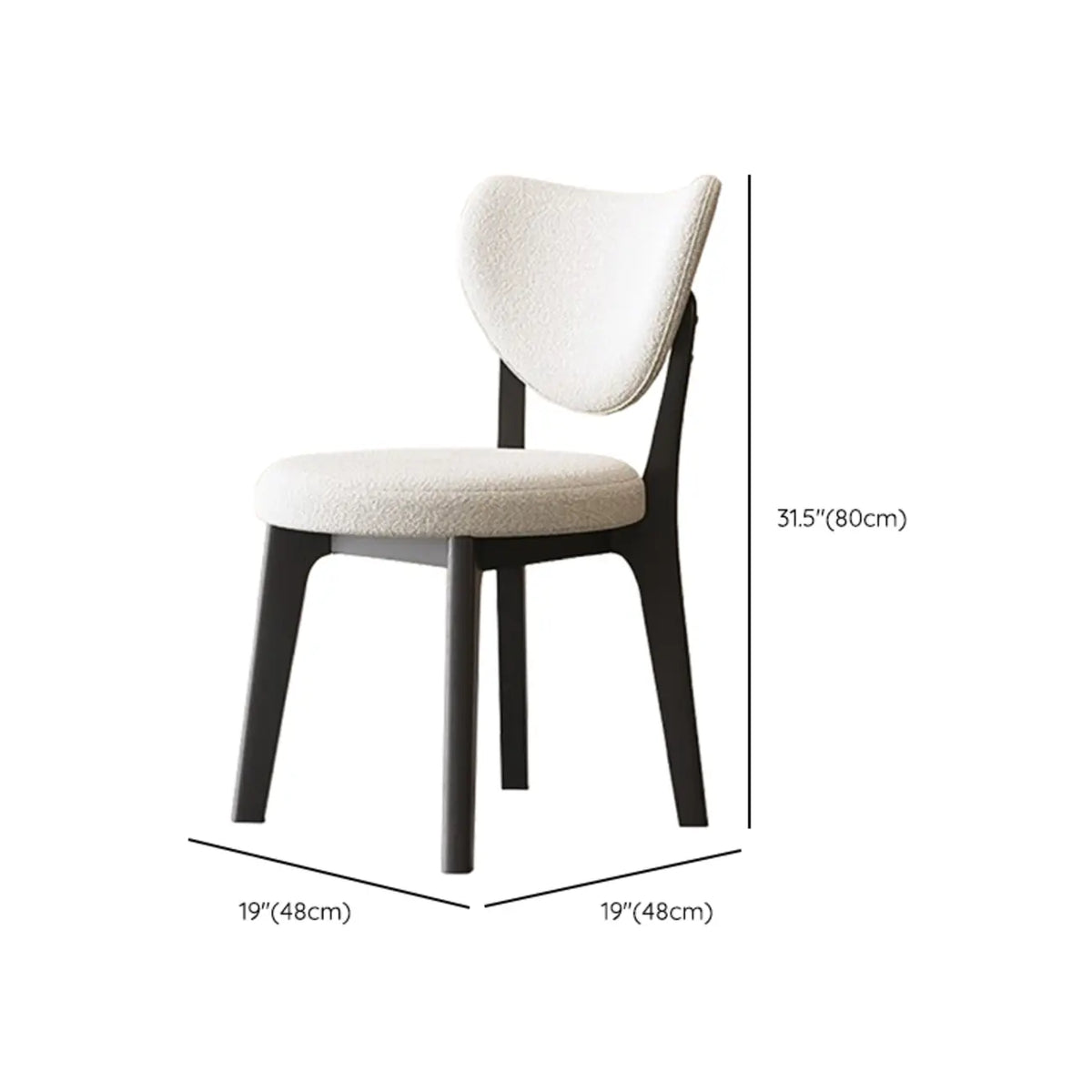 Chaise de salle à manger sans accoudoirs moderne en similicuir à dossier haut