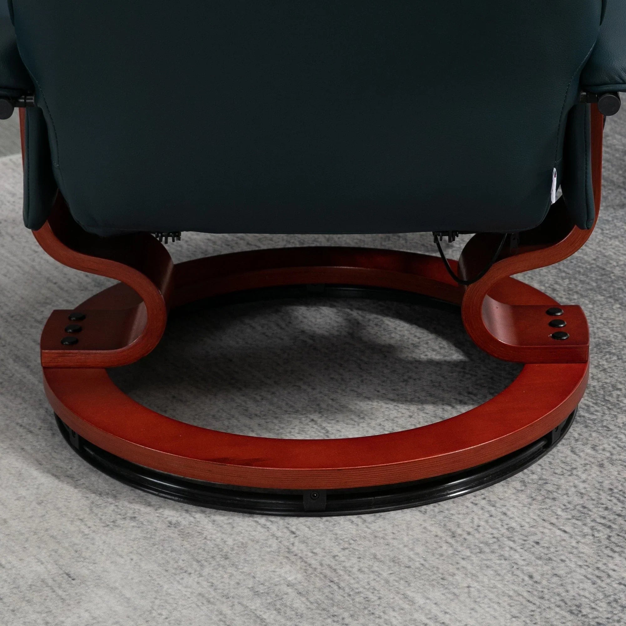Fauteuil inclinable manuel pivotant en similicuir HomCom avec repose-pieds confortable et relaxant