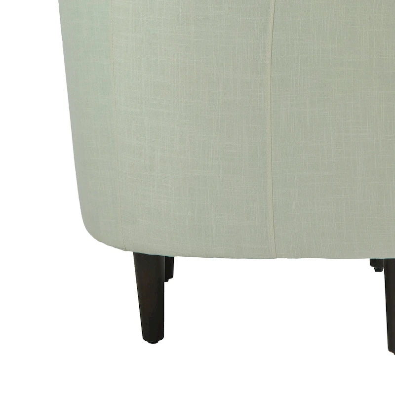 2 fauteuils club modernes en lin avec accoudoirs ronds