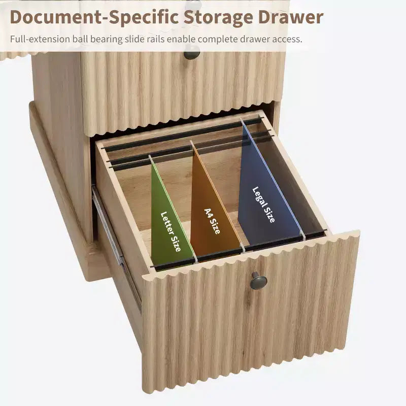 Meuble de rangement de bureau cannelé, bureau de direction moderne de 54 po avec station de recharge, bureau d'ordinateur en bois avec tiroirs classeurs pour bureau d'étude