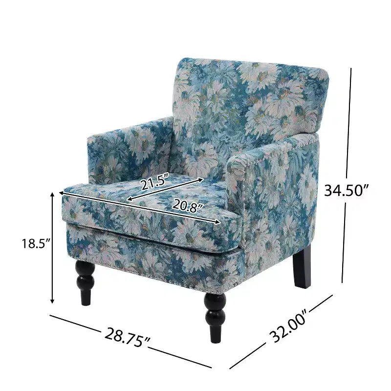 Fauteuil club contemporain Harrison Christopher Knight Home en tissu avec garniture cloutée