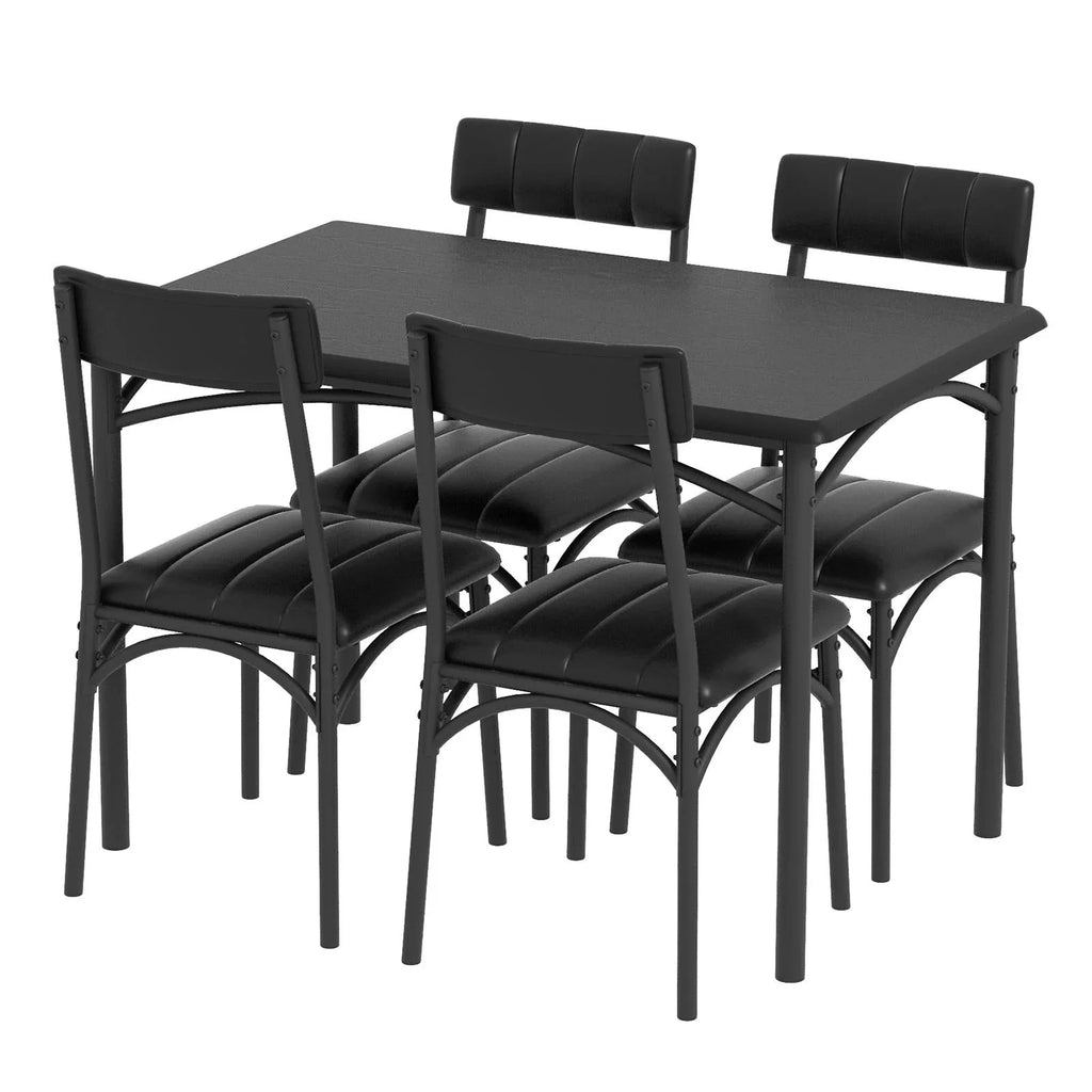Ensemble table de salle à manger rectangulaire pour 4 avec chaises rembourrées