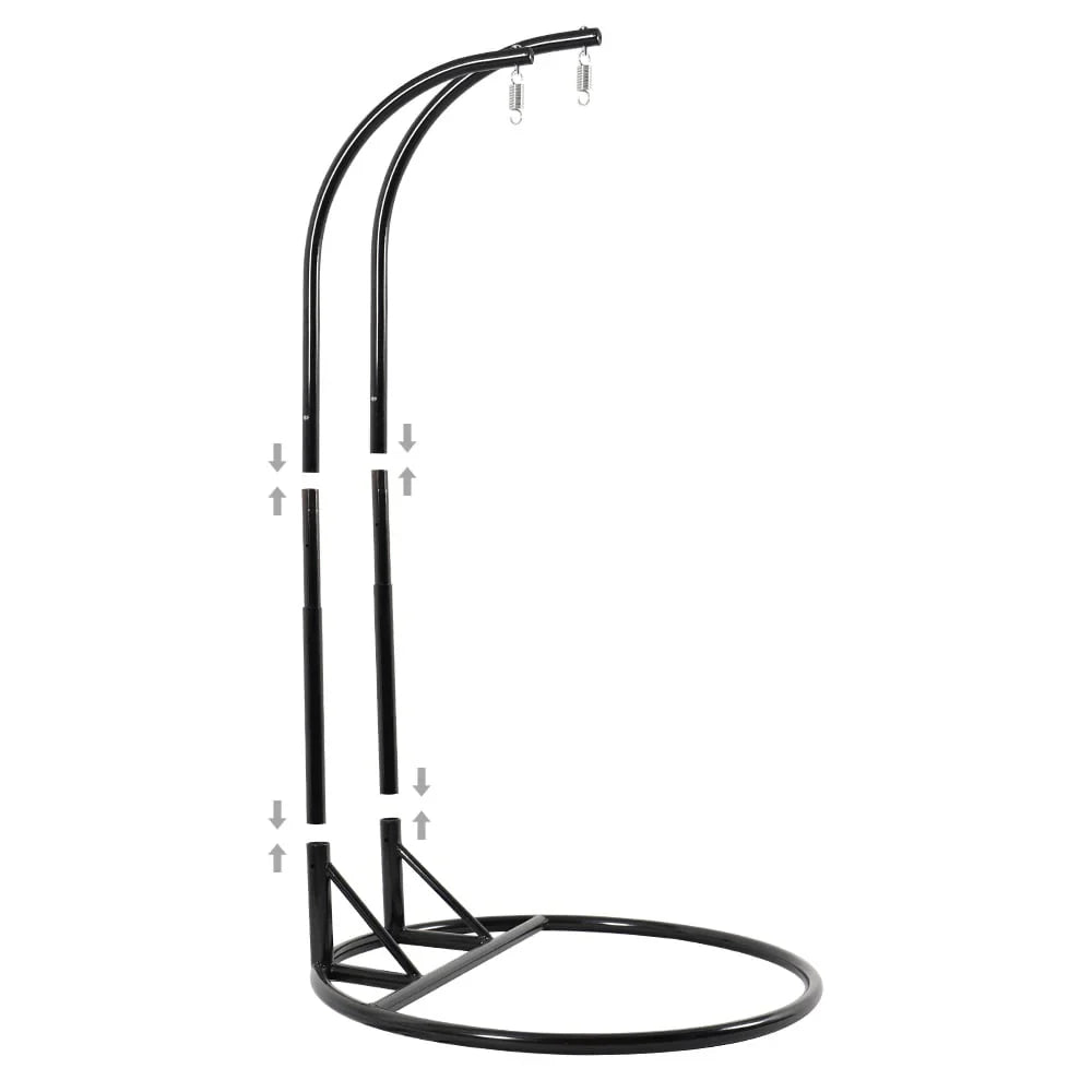 LeisureMod Fauteuil suspendu œuf 2 places avec support - Balançoire / hamac de patio en rotin osier pour extérieur/intérieur avec coussins