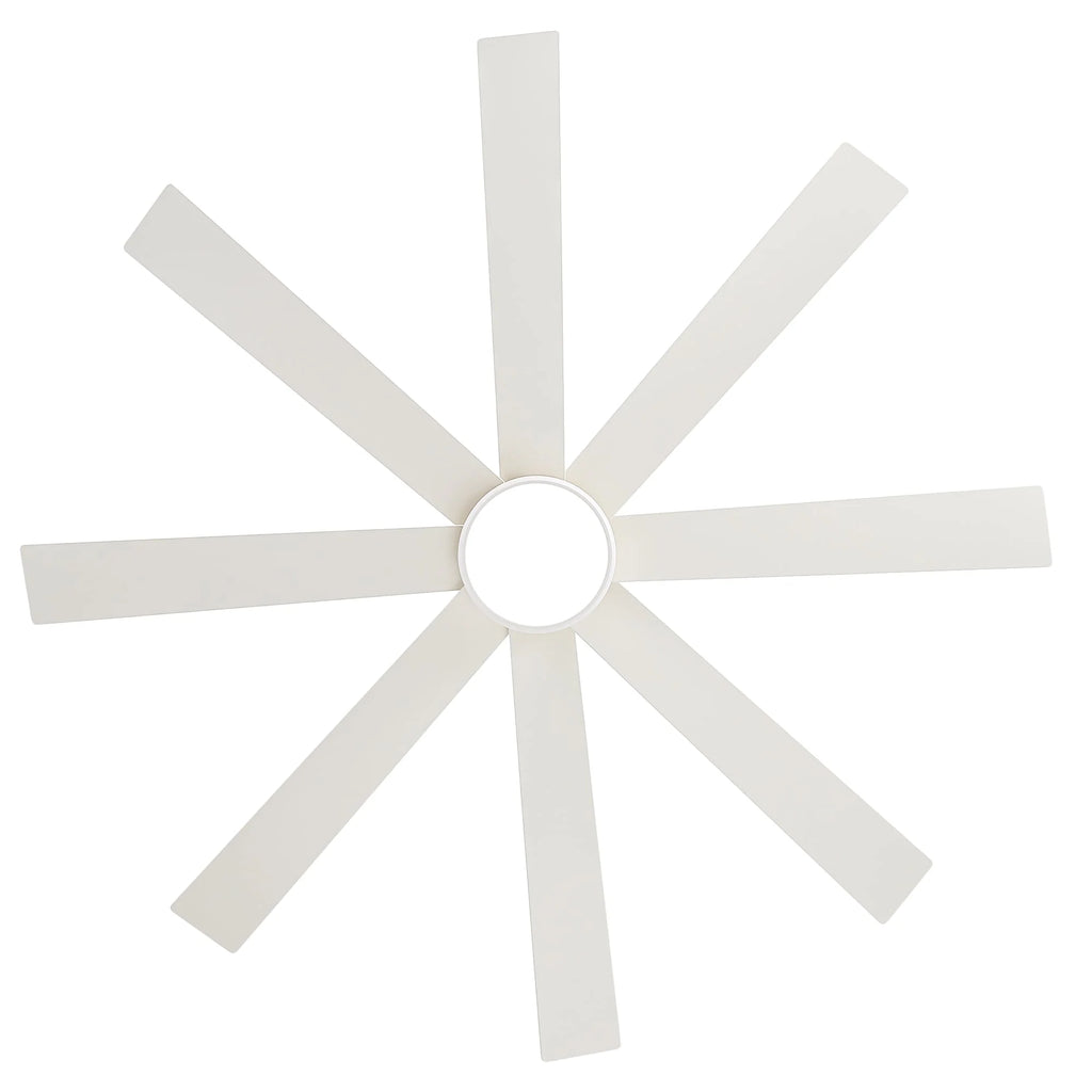 Ventilateur de plafond de 65 pouces à 8 pales noires avec lumière LED et télécommande