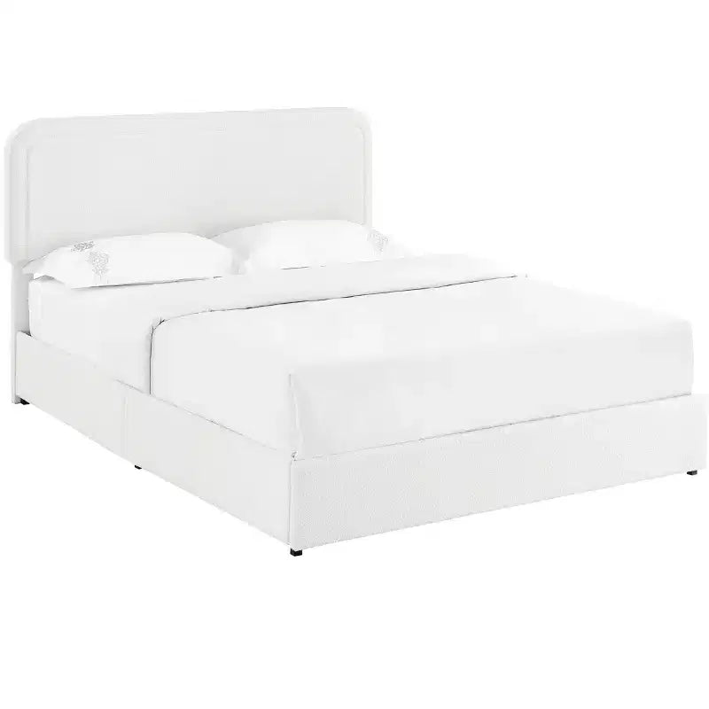 Lit Queen Size Moderne Rembourré en Boucle avec Tiroirs de Rangement