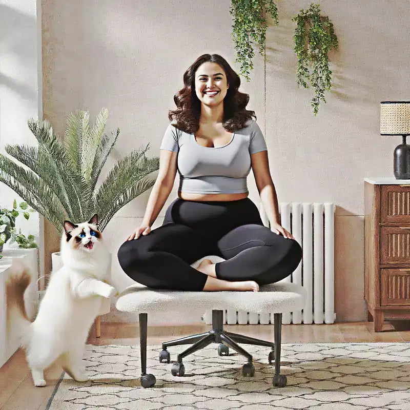 Chaise de bureau ergonomique Pinmoco Criss Cross, Chaise de méditation réglable en hauteur, Pivotante à 360°, Support lombaire, Chaise de travail et de bureau, Chaise TDAH